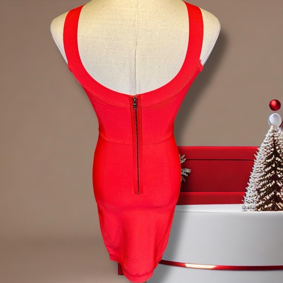 BCBGMaxAzria Bright Red Sleeveless Bandage / Bodycon Style Mini Dress Size XS - Picture 7 of 12